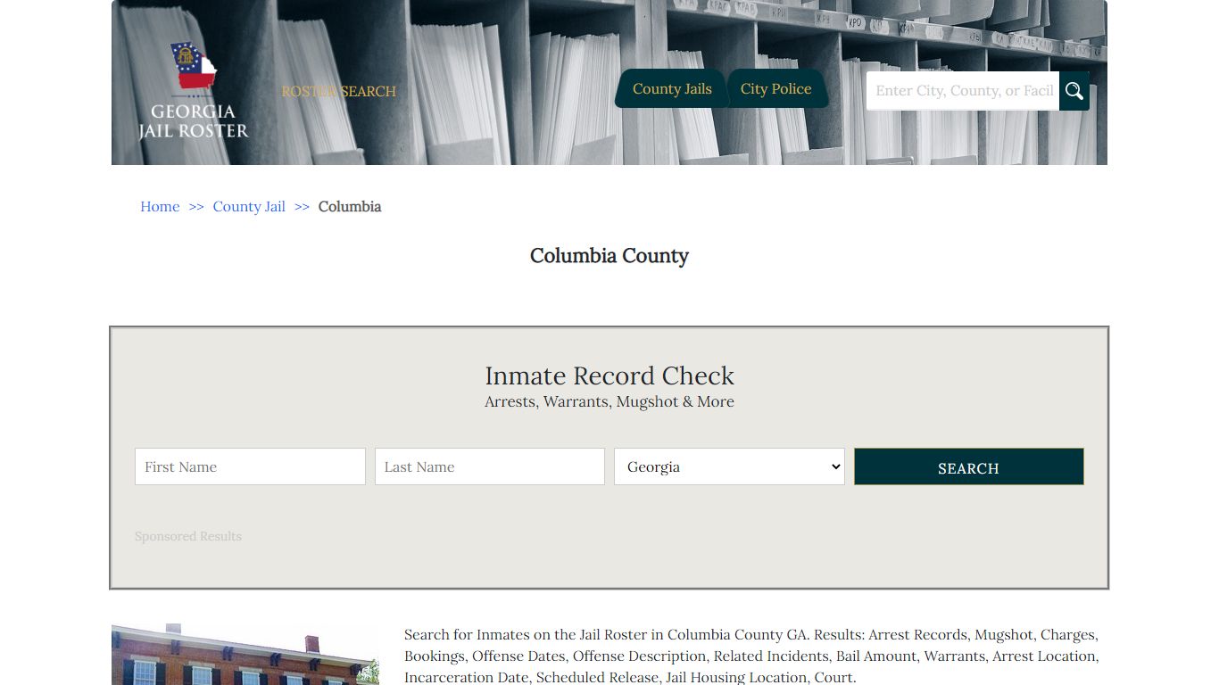 Columbia County | Georgia Jail Inmate Search